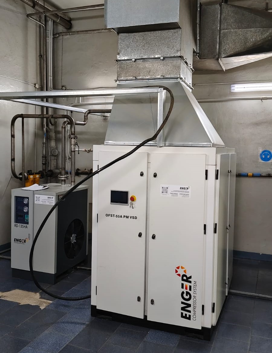 Винтовой безмасляный компрессор ENGER OFST-55A PM VSD 10 для АО «Алтайвитамины» 