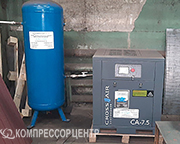 Проект - Винтовой компрессор Cross Air CA-7,5/10-RA и вертикальный ресивер Remeza РВ 270.11.02 Проект - Винтовой компрессор Cross Air CA-7,5/10-RA и вертикальный ресивер Remeza РВ 270.11.02